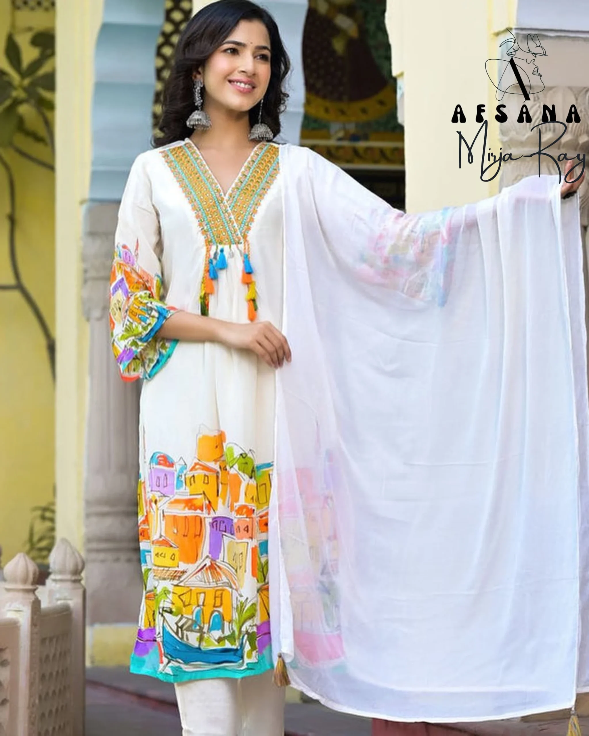 Afsana Mirja Roy Rayon Digital Print Wholesale Pakistani Readymade Salwar Suit Catalog — Wholesale Pakistani Suits, MPA wholesale from Surat — view 3